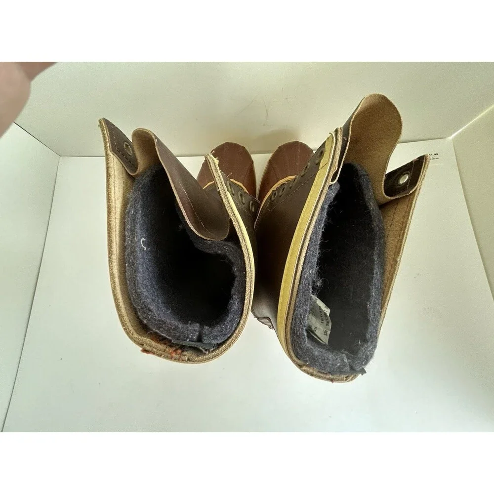 Vintage Kaufman Sorel Arctic Pac Boots Brown Rubber Leather Winter Snow Boots 6